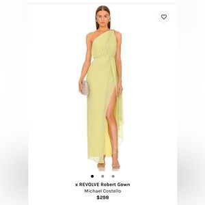 Revolve Robert Gown citron green size Small